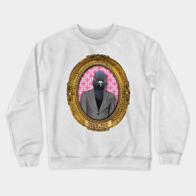 Pink Pigeon Lady in Vintage Frame Crewneck Sweatshirt by FaceTheStrange